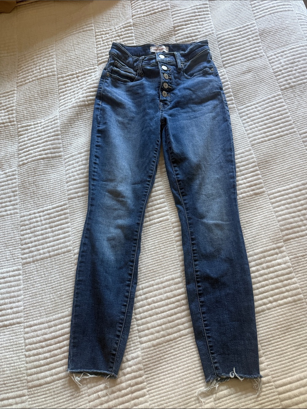 Lucky Brand High-Rise Button-Fly Jeans Bridgette High Rise Skinny